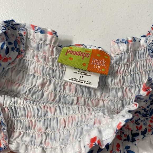 Penelope Mack Toddler Girl Spring Summer Floral Smocked Dress Size 4t - Picture 4 of 7